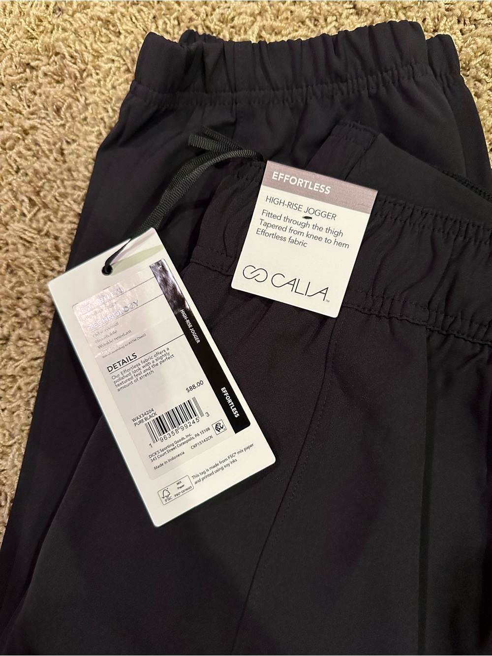 CALIA Effortless High-Rise Jogger in Black